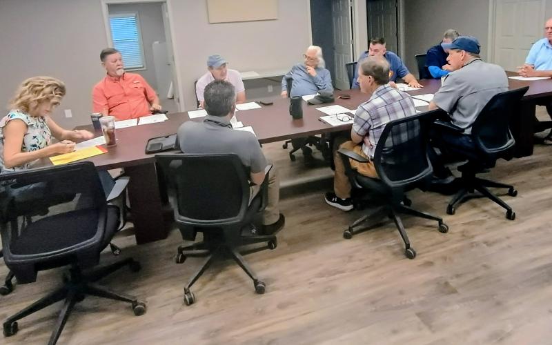Megan Horn/The Clayton Tribune. Rabun County Water and Sewer Authority (RCWSA) members discuss during a special called Aug. 20 meeting submitting a letter to commissioners detailing their concerns about a Water Treatment Plant in Tallulah Falls proposed by the City of Demorest.