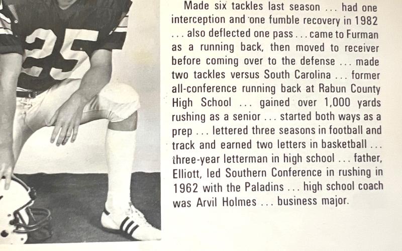 Submitted. After a standout career at Rabun County, Gary Keller played collegiately at Furman University. His father, Elliot, also is a member of the Hall of Fame, making the Kellers the first father-and-son inducted.
