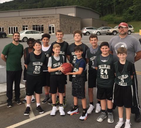 Shown, in front, from left, are Rylee Smith of Turnerville, Tanner Davis of Cornelia, Merrick Carnes of Cornelia, Tate Turpin of Eastanolee and TJ Cox of Cornelia; back row, from left, coach Anthony Cox, KC  Respress-Young of Cleveland, Elijah Barker of Eastanolee, Teryk Tilley of Tallulah Falls, Sam Ketch of Clarkesville, Jackson Carlan of Baldwin and coach Tom Tilley. (Tallulah Falls School)