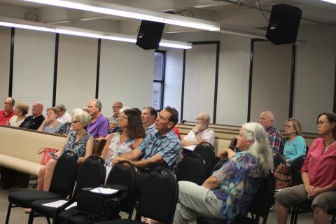 Megan Broome/The Clayton Tribune. Members of the community participate in discussion about what to put in the Rabun County Joint Comprehensive Plan at a meeting at the Clayton Municipal Complex on Monday. This was one of several scheduled meetings in different municipalities. 