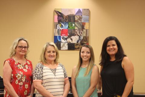 Megan Broome/The Clayton Tribune. Rita Llewellyn, left, Tammy Lott, Megan Hunnicutt and Heather Spivey are new teachers at Rabun County Primary School. 