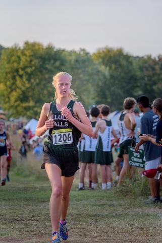Tallulah Falls’ Sophie Alexander runs during the 15th annual Cookies ‘n Quotes Cross Country Festival at Tallulah Falls last Tuesday. (Tallulah Falls)