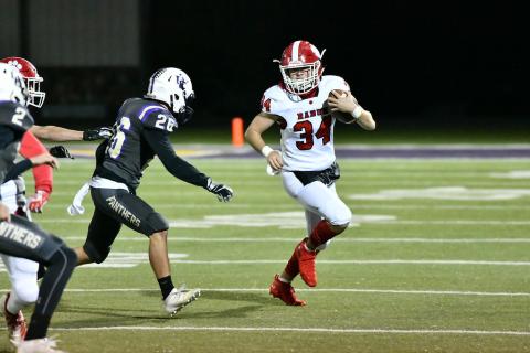 Tate Ramey advances the ball against homestanding Union County last Friday night in Blairsville.