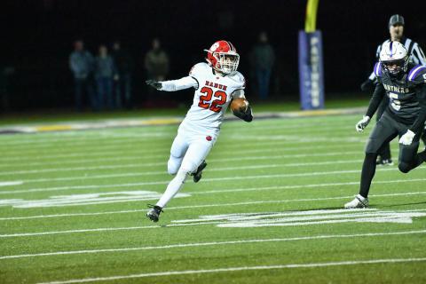 Scott Poss/Special to The Clayton Tribune. Sophomore Hunter Moore carries the ball against Union County last Friday night in the Wildcat victory.