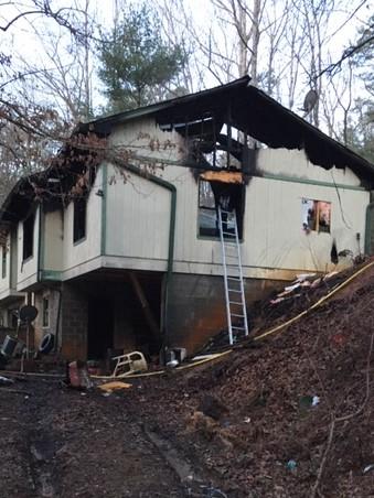 Submitted photo. A structure fire was reported at 163 Stancil Lane in Wiley on Sunday, Jan. 26 at 3:38 a.m. Rabun County Fire Services responded to 2 structure fires within a 12-hour period. 