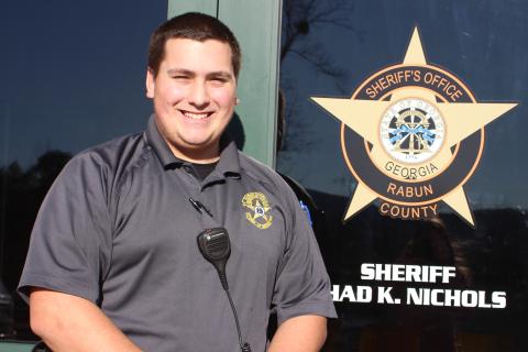 Megan Broome/The Clayton Tribune. Detention Center Officer Jeremy Gallagher was recently named Rabun County Sheriff’s Office Jailer of the Year. He said that he loves his job and serving the Rabun County community. 