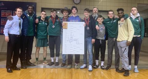 Submitted photo Rabun Gap-Nacoochee placed fourth of 15 teams last weekend at the North Carolina Independent Schools Athletic Association wrestling tournament in Charlotte.