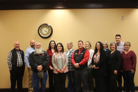 Megan Broome/The Clayton Tribune Rabun County School Employees of the Month for January were recognized at the Board of Education meeting on Thursday, Feb. 27. 