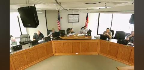Megan Broome/The Clayton Tribune. The Clayton City Council broadcast their Tuesday meeting live on social media as they continue to ask the public not to attend due to the current health emergency. 