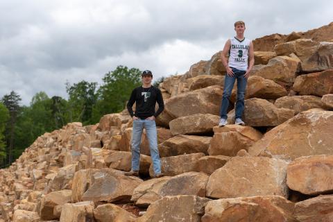 Lane Gresham/Tallulah Falls School. Survivors of Acute Lymphoblastic Leukemia, Kale Corbett and Cainan Yaskiewicz, excel in athletics and academics at Tallulah Falls School. 