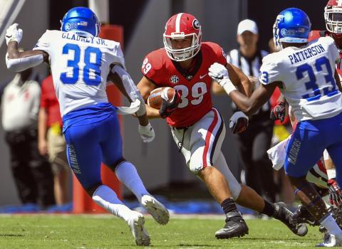 Photo by Dale Zanine/USA Today Sports. Former Rabun County High and University of Georgia standout Charlie Woerner was one of seven Bulldogs picked last weekend in the NFL draft. 