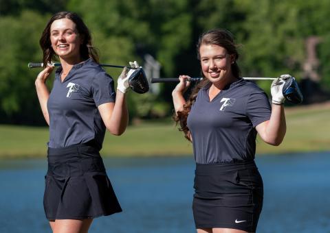 Photo courtesy Lane Gresham. Tallulah Falls School golfers Maggie Jackson and Brinson Hall, both rising seniors, burst onto the varsity scene as freshmen and dominate the program's record book.