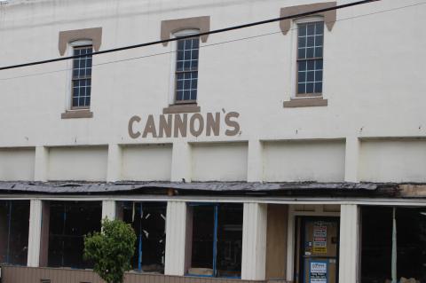Megan Broome/The Clayton Tribune. The Cannon building on Main Street in Clayton is one of two historic buildings at risk of being demolished if it does not become compliant with city ordinances.