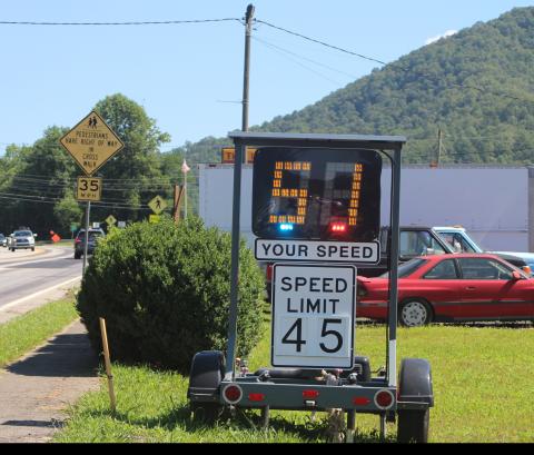 Megan Broome/The Clayton Tribune. The town of Tallulah Falls voted last week to contract with a company that provides automated laser speed detection devices similar to this unit in Mountain City, only the new equipment will automatically flag speed violations for possible citations by town police.