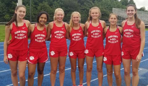 Photo courtesy of Rabun County High School. The Rabun County High girls cross-country team won its season-opening 3K race Aug. 25 at Banks County.