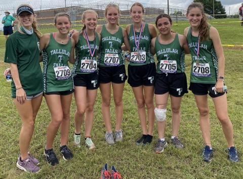 Photo courtesy of Tallulah Falls School. The Tallulah Falls School girls cross-country runners placed second in the high school junior varsity division last Saturday at the North Georgia Championships in Jefferson.