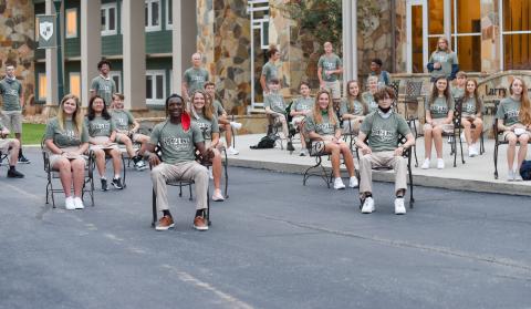  E. Lane Gresham/Tallulah Falls School. Members of the Class of 2021 gather to watch the sunrise at Tallulah Falls School on the first day of school, Aug. 24. With enrollment for the 2020-21 academic year at 531 students – 423 day students and 108 boarding students, the Light in the Mountains remains bright. Forty-two students are from Rabun County. 