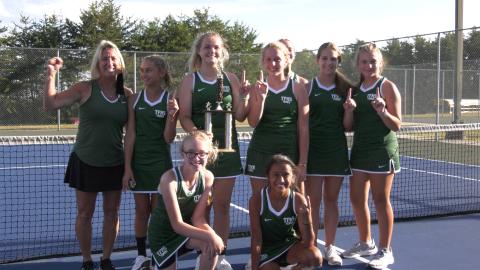 Photo courtesy Tallulah Falls School. The Tallulah Falls girls middle-school tennis team won league championships earlier this month. 