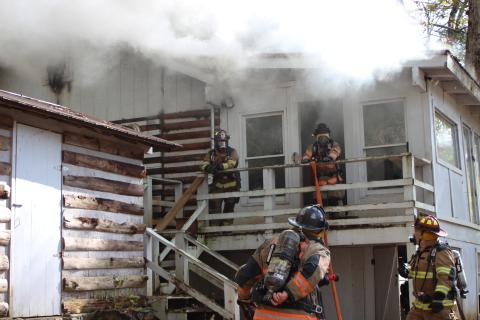 Megan Broome/The Clayton Tribune. A structure fire at 1600 Cap Gap Rd. in the Persimmon Community on October 31 is believed to have been caused by a generator.