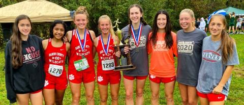 Submitted photo The Rabun County High School girls cross-country team won the Region 8-AA championship last week. Molly Jo Wright won individual honors, while teammates Lucy Hood and Christina Gergeni finished third and fifth.
