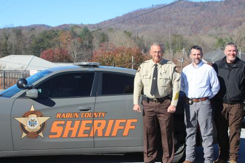 Megan Broome/The Clayton Tribune. Captain Sam Jones, from left, and Chief Deputy Scott Cheek have been appointed by Sheriff Chad Nichols to be part of his command staff at the Rabun County Sheriff's Office. 
