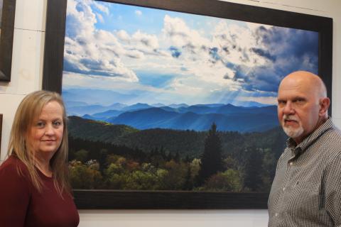 Michele Crawford, left, and Broderick Crawford own Crawford Art Gallery in Clayton and on December 1 celebrated 25 years of having a Main Street storefront. 