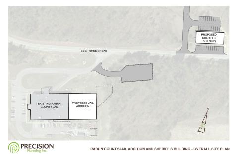 Site plan for the Rabun County jail addition and sheriff’s building. Precision Planning Inc. is the architect for the project. 