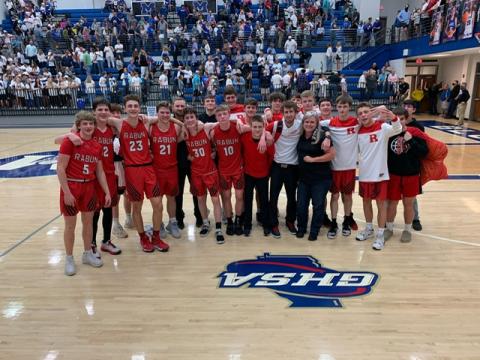 Submitted photo The Rabun County High boys led from start to finish in their second-round Class AA playoff win at Model. 