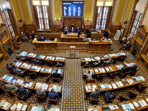 Beau Evans/Capitol Beat News Service. The Georgia Senate convened to vote on several major bills on voting and elections on March 8, 2021. 