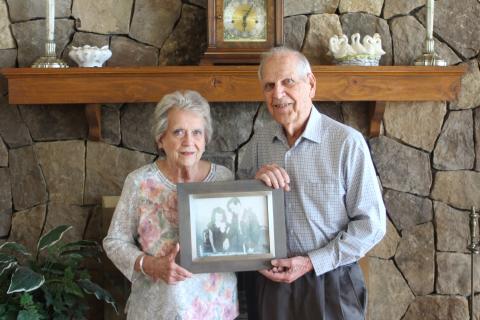 Megan Broome/The Clayton Tribune. Jean and Jim Rittenhouse will celebrate their 75th wedding anniversary Friday. The couple married in 1946, just after Jim returned from World War II. 