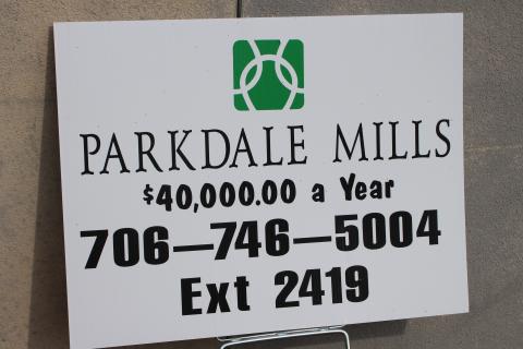 Megan Broome/The Clayton Tribune. Signs of the times: While many Rabun County businesses such as Parkdale Mills, Valley Cafe and Catering, and Duvall Automotive have jobs available, many owners say they are not receiving applicants.