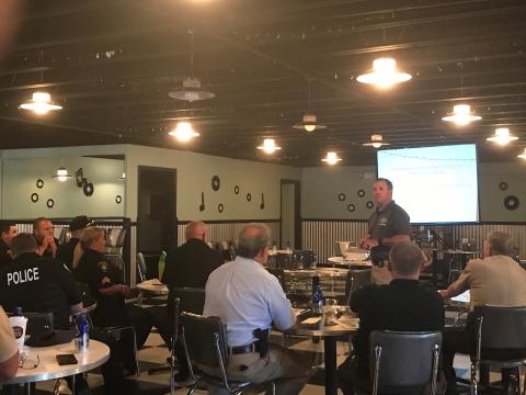 Submitted photo. Law enforcement officials gathered in Clayton last week to learn the latest strategies and tactics for combatting litter and roadside pollution. 