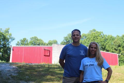 Megan Broome/The Clayton Tribune. Stephen Flaherty, left, and Suzie Nixon Flaherty along with partners Dorothy Welch and Rob Hamrick recently purchased the Mountain City Playhouse in an effort to restore it and bring back traditional activities like roller skating, square dancing and clogging. The goal is to bring back the “heritage” of the area. Restorations are planned to be completed within six months to a year. 
