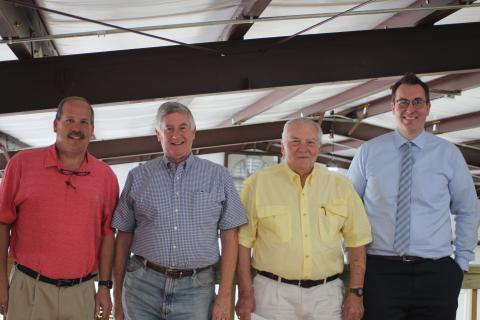 Megan Broome/The Clayton Tribune. The RCWSA re-elected Sam Beck as chair, left, Greg Peters as vice chair, Jerry Krivsky as treasurer and Brett Cohee as secretary at Tuesday’s meeting. 