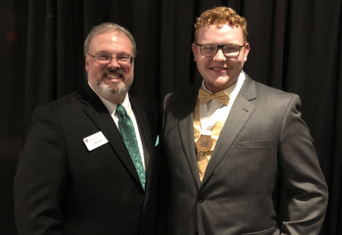 Submitted photo. Rabun County 4-H President Carson Carpenter attends the State 4-H competition with Rabun 4-H Educator Joey Eller.