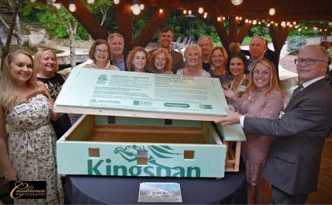 Photo courtesy of Pam Martin/Casablanca Photography. Habitat for Humanity of Rabun County held its “Raise the Roof for Habitat Rabun” event at Chota Falls on Aug. 30. Board members and members of the community attended to support the organization. Pictured front: Don Martin, president of Habitat Rabun Back: Amanda Harrold, left, Pat Stueck, Jay Couey, Kallie White, Tim Ranney, Susan Smith, Barbara Anderson, Cheryl Crouse, Ed Steil, Jeanine Marlow, Steve Weintraub, Rosa Icela Carter and Cynthia Pagano. 