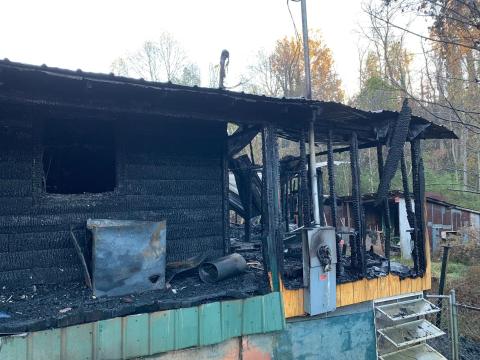 Submitted photo. A fire at 144 JB and Fred Lane, Clayton Nov. 17 that displaced a family of four, two adults and two children, was deemed a “total loss." 
