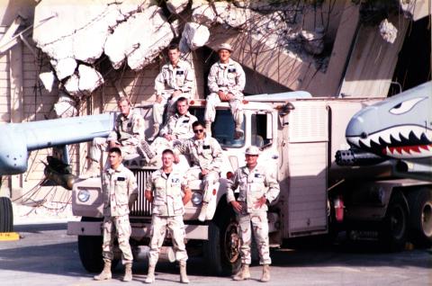 Submitted photo. Scott Crane serves in Kuwait in the early 1990s. He was stationed at Ahmad al-Jaber Air Base there in support of Desert Shield. 