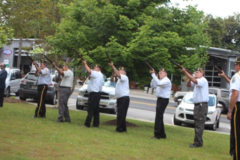File photo.  David Cross performs the 21 gun salute with the Honor Guard at a Memorial Day ceremony earlier this year. It was commanded by Jim Morgan, Cdr. DAV Chapter 15. The Honor Guard was made up of American Legion 85 in Cornelia, American Legion Post 220 in Mountain City, VFW Post 7720 in Cornelia, and DAV Chapter 15 Northeast Georgia.