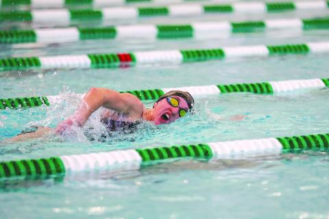 Photo courtesy of Austin Poffenberger. Montgomery Dampier was among the Tallulah Falls swimmers to take a top-three finish in their individual events at “Shiver Me Timbers.