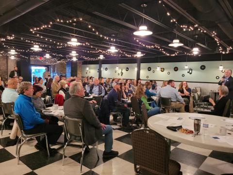 Megan Broome/The Clayton Tribune. Forward Rabun and the Rabun County Chamber of Commerce host its first Business Breakfast at the Rabun County Civic Center Diner. 
