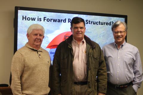 Megan Broome/The Clayton Tribune. DARC board members selected Jim Bleckley as Vice-Chair, left, John Dillard as Chair and Robert Pittman as Secretary/Treasurer. 