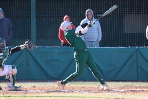 Photo courtesy of RGNS Athletics. Jameson Madden takes a big swing against Tallulah Falls.