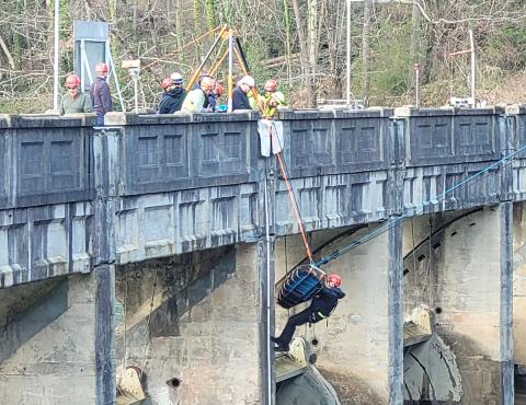 Megan Broome/The Clayton Tribune.  Rabun County SAR completed a week-long training session last week for scenarios focused around rescues. 