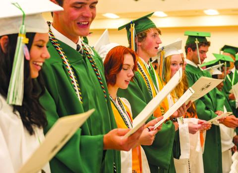 E. Lane Gresham/Tallulah Falls School. Here the students participate in the graduation ceremony on May 20 at the school. 