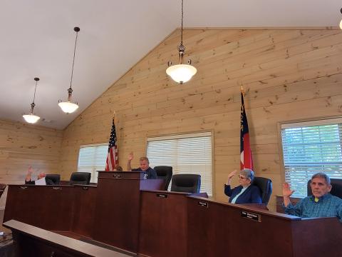 Megan Broome/The Clayton Tribune. Tiger Town Council members vote to pass a moratorium on non-traditional developments, effective until Oct. 1, 2022. 
