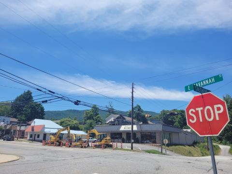 Megan Broome/The Clayton Tribune. Delays are expected on Savannah Street in Clayton beginning Tuesday as City Officials repair a sewer man hole. 