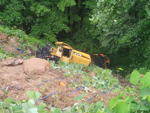 Megan Broome/The Clayton Tribune. A Franklin, N.C., man is in critical condition following a one-vehicle crash on Highway 246 around Winding Ridge Drive in Rabun County June 17.
