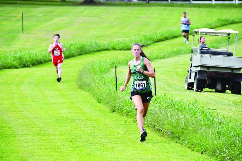 Photo courtesy of Elisha Boggs. Dani Prince took fourth in the Athens meet, finishing in 26:08.