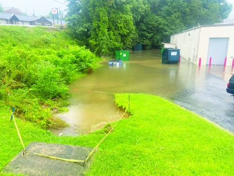 0: Photo courtesy of James Brim. Severe flooding occurred throughout Rabun County over the weekend as many areas were met with torrential downpours and rain events. The Germany Valley Weather Station reported 6.15 inches of total rainfall through the holiday weekend. Pictured is flooding in the parking lot of the Food Bank of Northeast Georgia. Below: Photo courtesy of Wanda Roe. Wanda Roe documents Warwoman Creek flooding Earl’s Ford. 